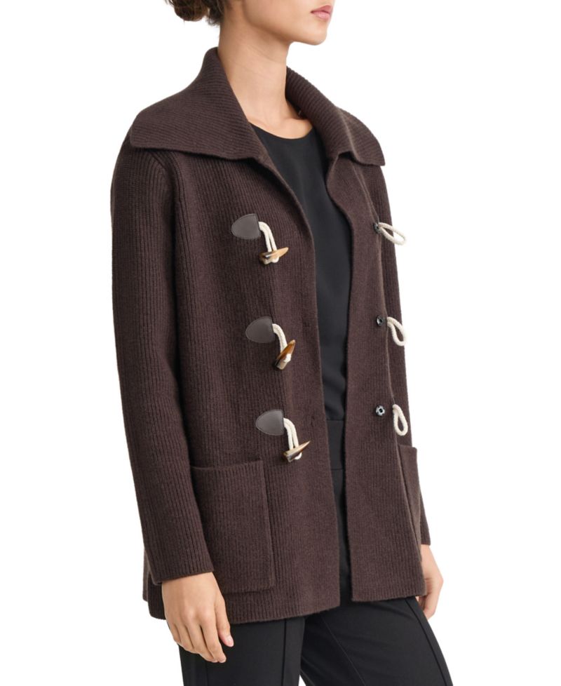 Plus Size Collared Toggle-Front Long-Sleeve Blouse