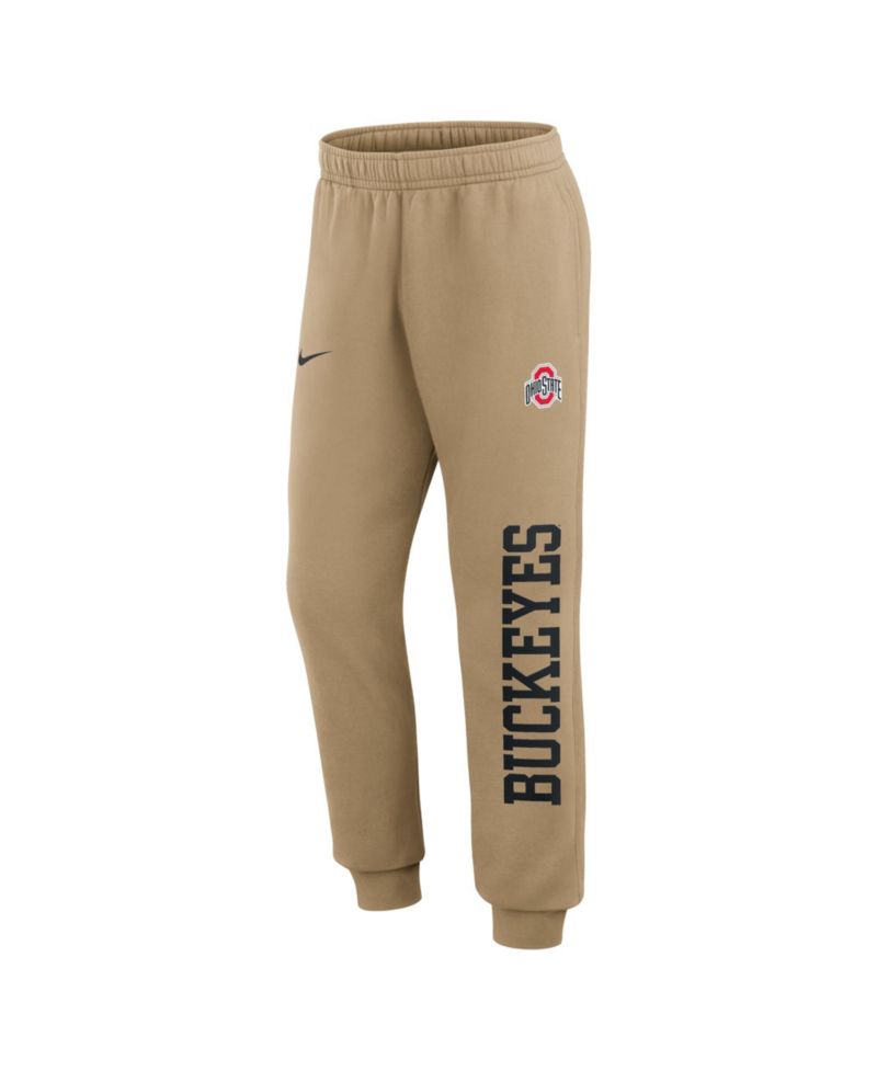 Men's Beige Ohio State Buckeyes Primetime Club Fleece Joggers
