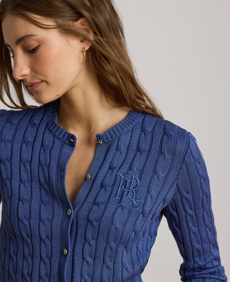 Women's Crewneck Buttoned Placket Cardigan Sweater