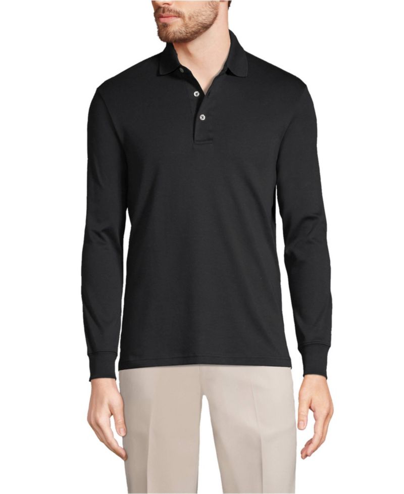 Men's Long Sleeve Cotton Supima Polo Shirt