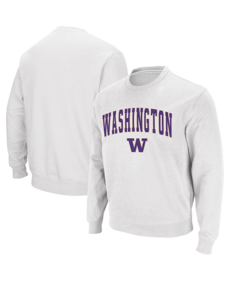 Men's Washington Huskies Arch & Logo Crew Neck Sweatshirt