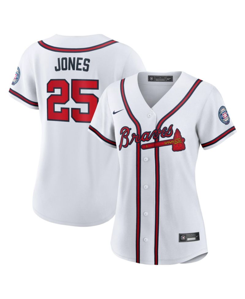 Women's Andruw Jones White Atlanta Braves 2026 Baseball Hall of Fame Retired Player Replica Jersey