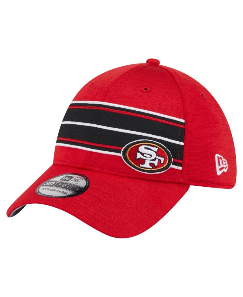 Men's Scarlet San Francisco 49ers Stripes 39THIRTY Flex Hat