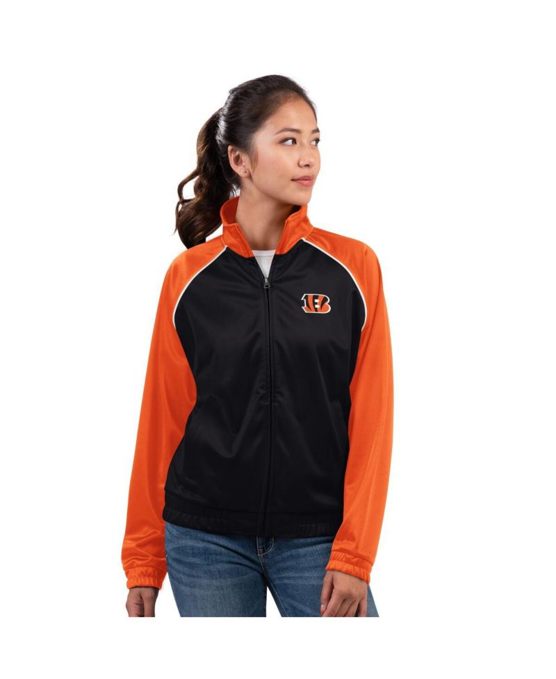 Women's Black Cincinnati Bengals Replay Full-Zip Track Jacket