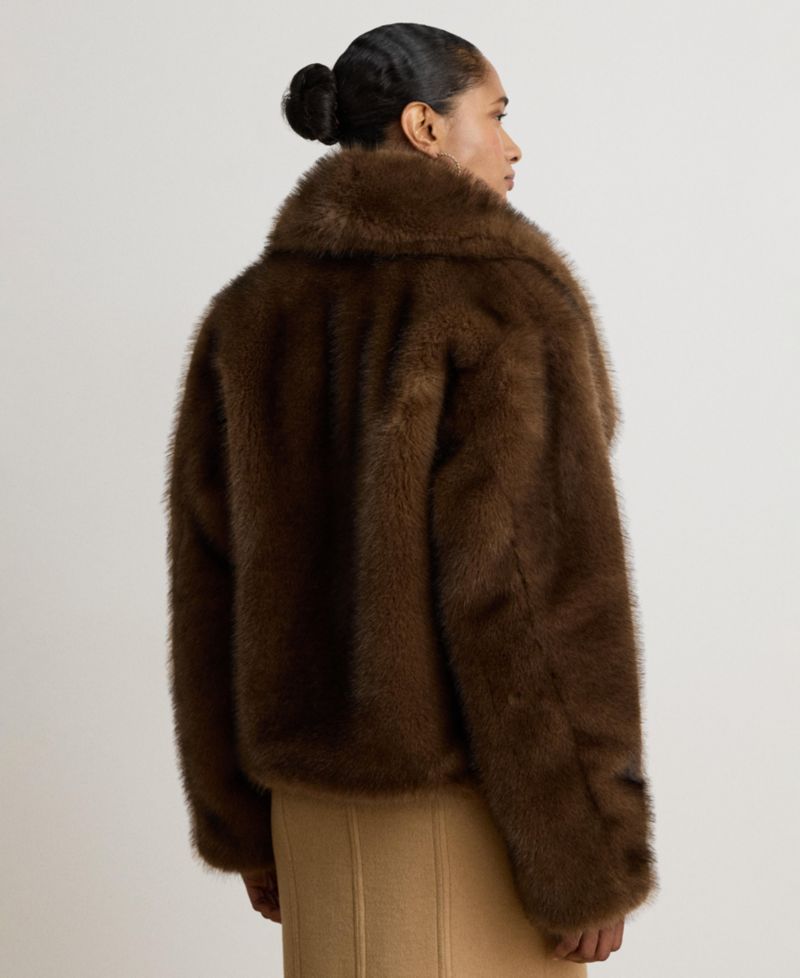 Women's Faux-Fur Shawl-Collar Coat
