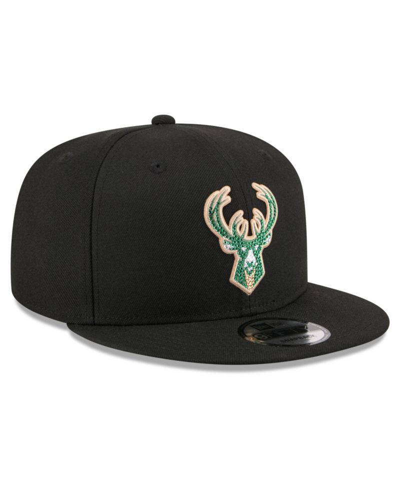 Men's Black Milwaukee Bucks 2026 NBA Draft Crystal 9FIFTY Snapback Hat