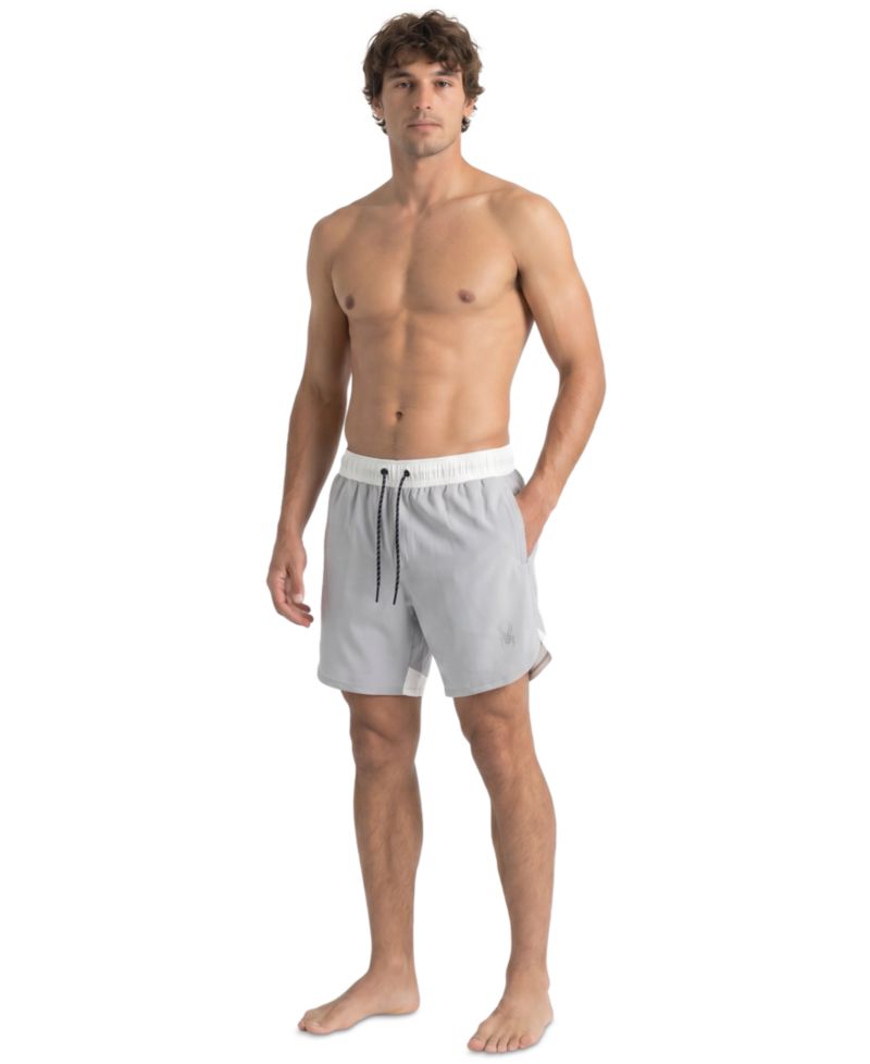 Men's Color-Block Scallop 7.5" Volley Swimsuit