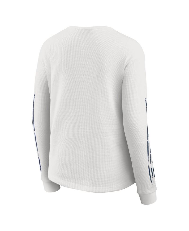Women's White Dallas Cowboys Graphic Waffle Long-Sleeve T-Shirt