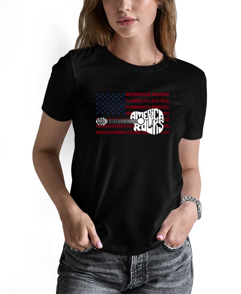 Women's America Rocks Word Art Long-Sleeve T-Shirt