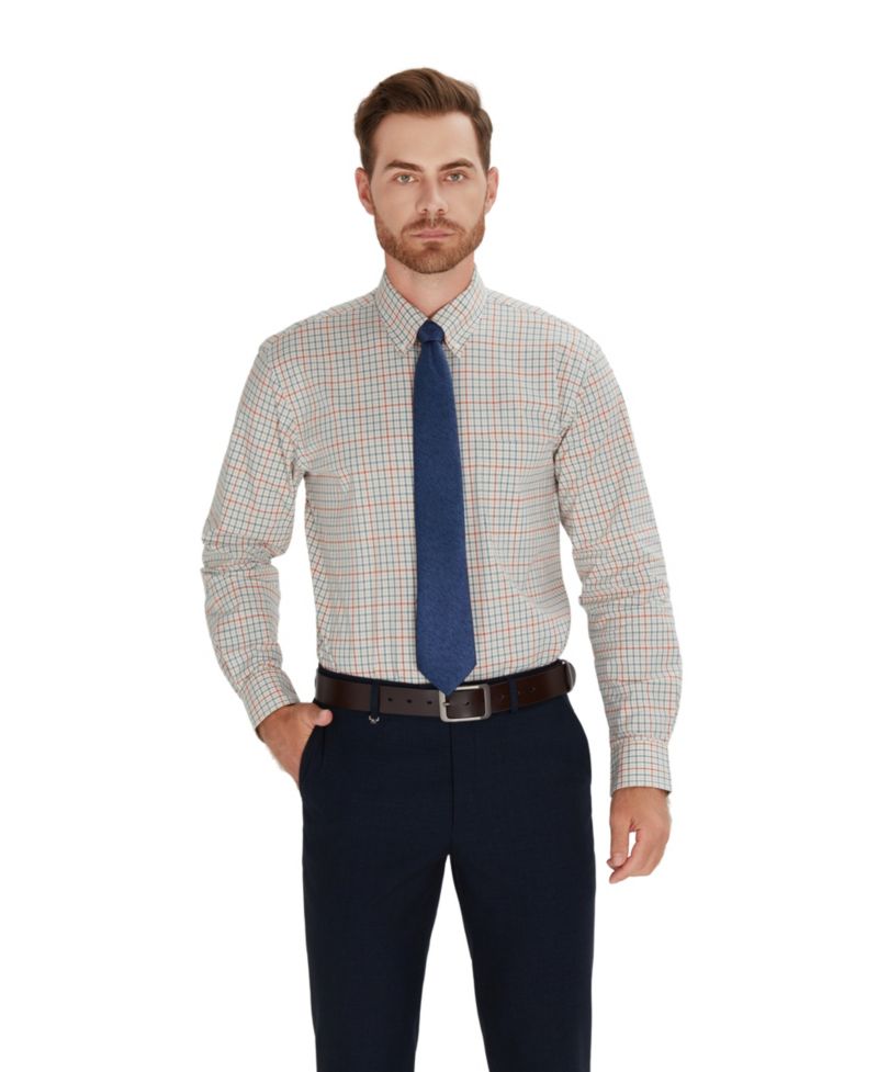 Men's Regular-Fit Harrington Plaid Dress Shirt