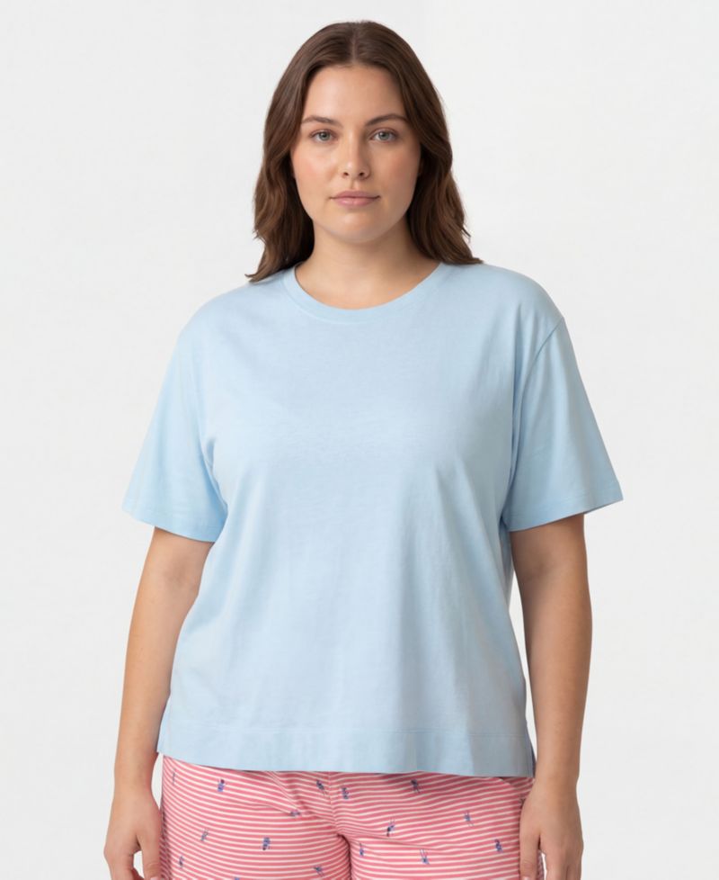 Plus Size Short-Sleeve Boxy Sleep T-Shirt
