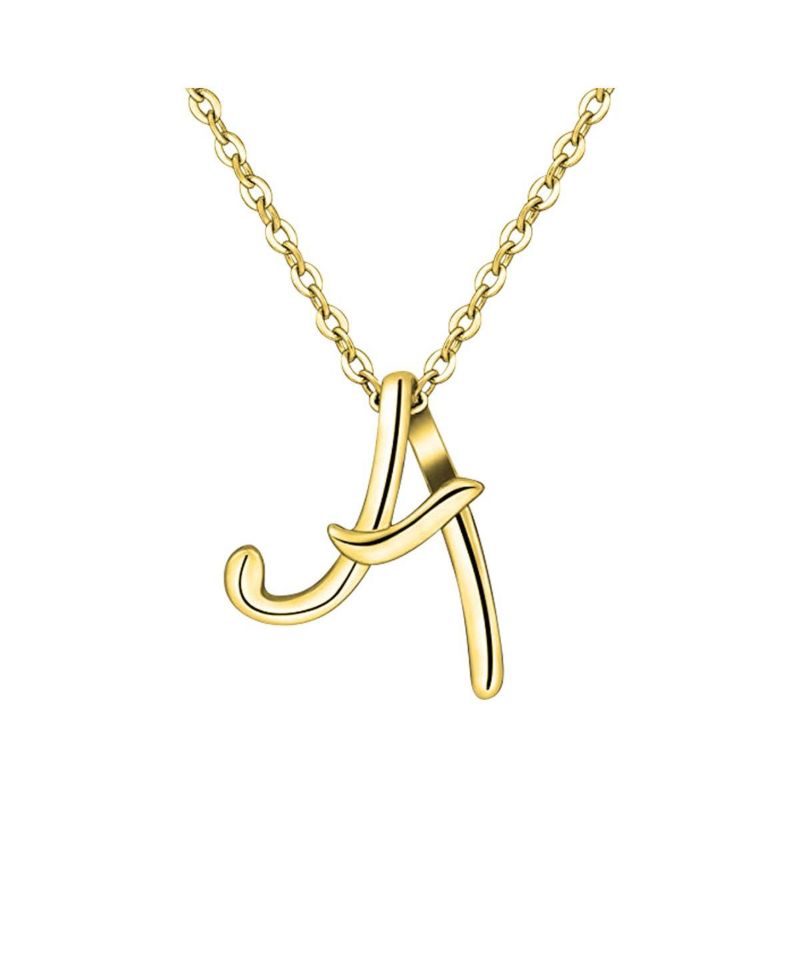 Stylish 14K Gold Plated Chic Twisted Statement Initial Necklace