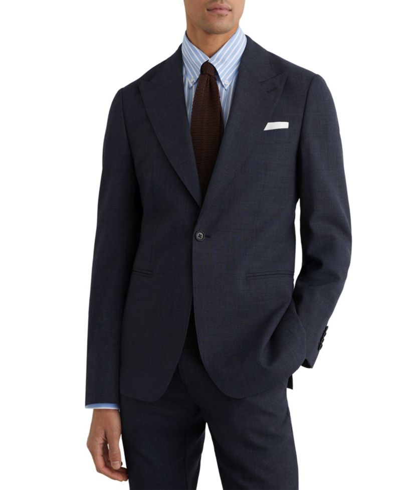 Men's Fiber Tailored-Fit Wool Textured Single-Breasted Blazer