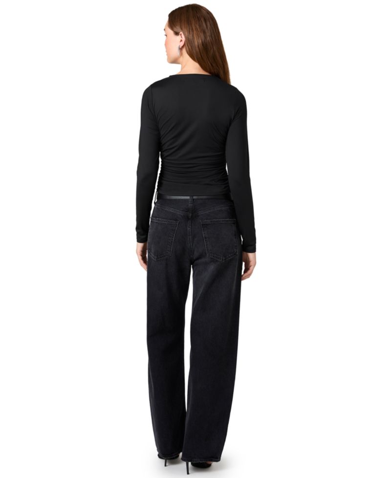 Women's Shay Long-Sleeve Crewneck Ruched Blouse