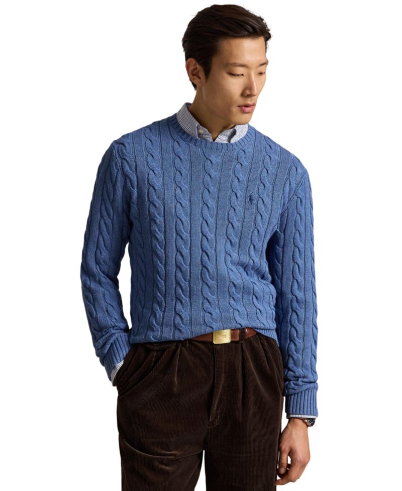 Men's Cable-Knit Cotton Sweater