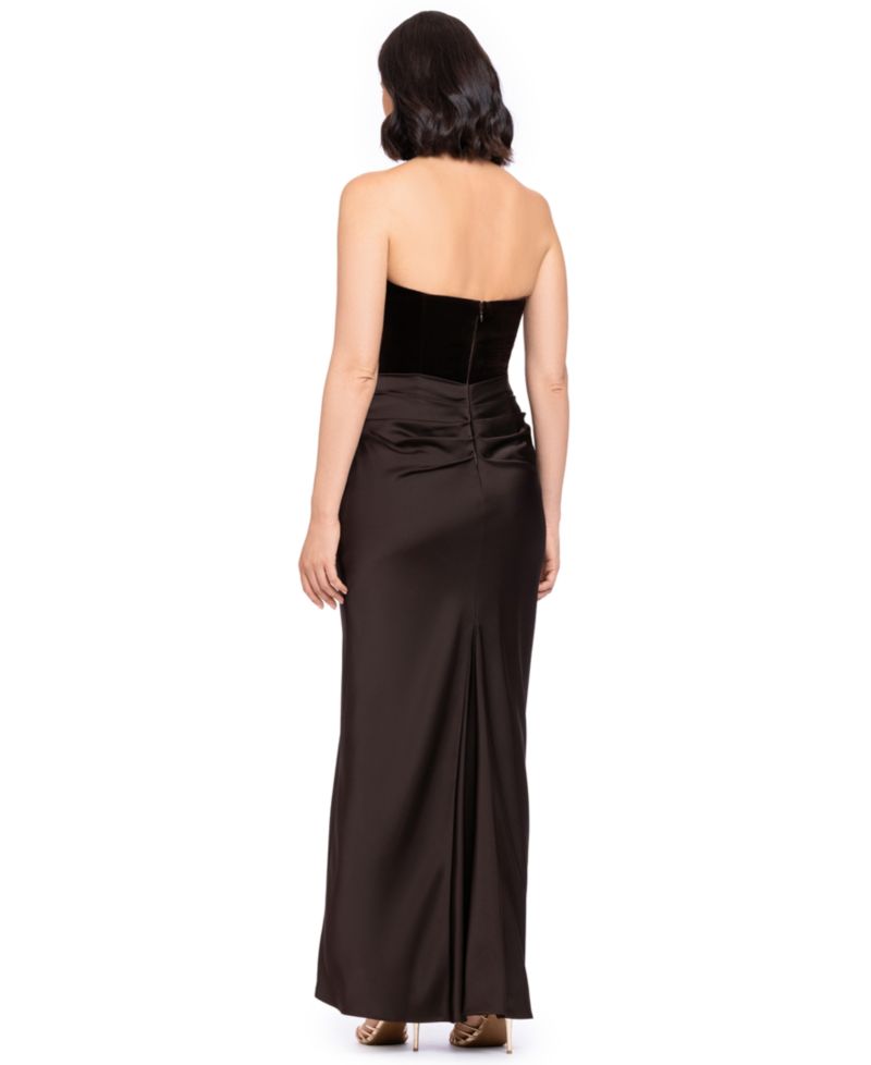 Women's Strapless Velvet Corset Dress