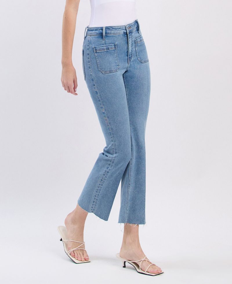 Women's High Rise Crop Flare Jeans