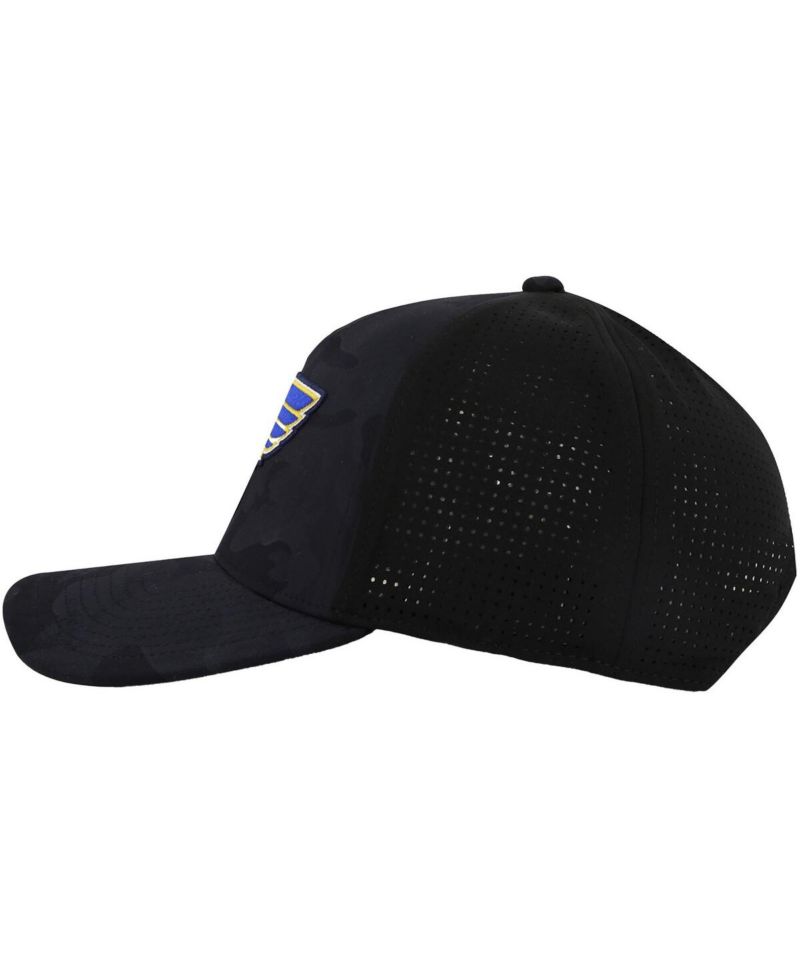 Men's Black St. Louis Blues Valin Camo Super Tech Vented Adjustable Hat