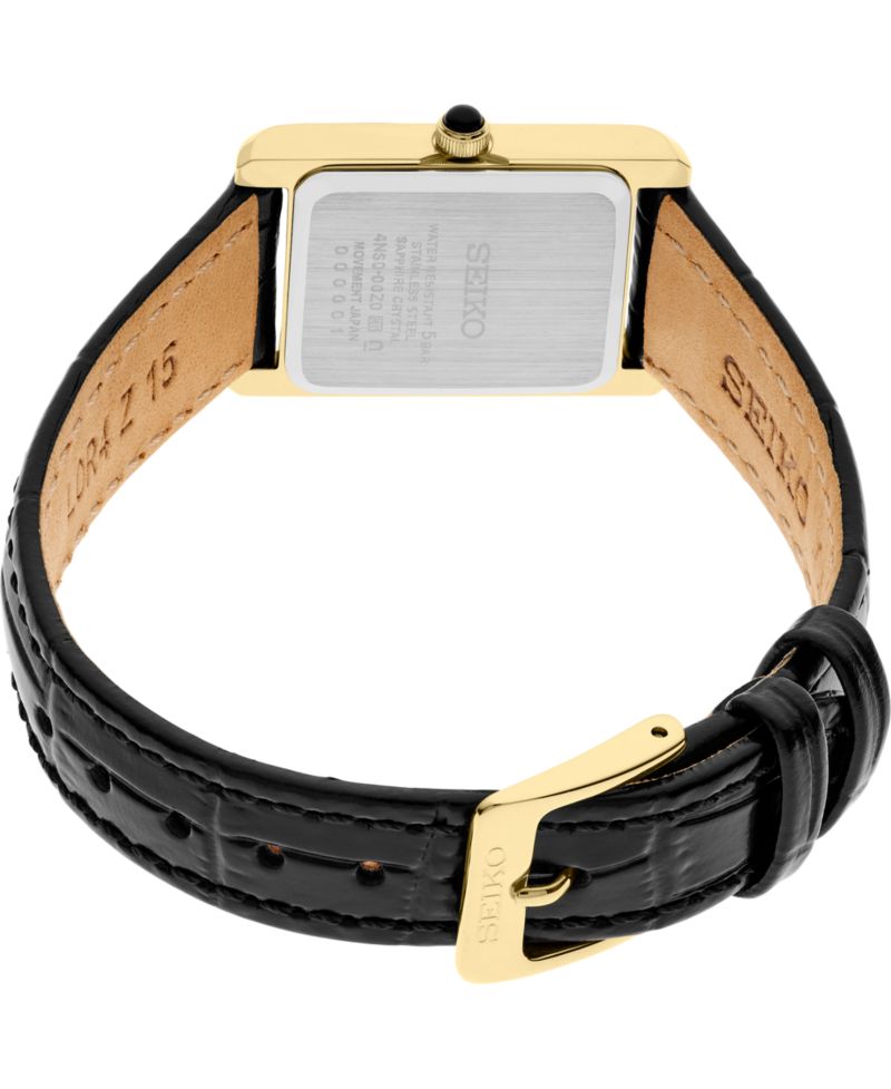Women's Gold Leather Strap Watch, 19.6mm