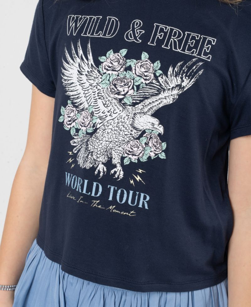 Girls' 7-12 Graphic Short-Sleeve T-Shirt and Skort, 2-Piece Set