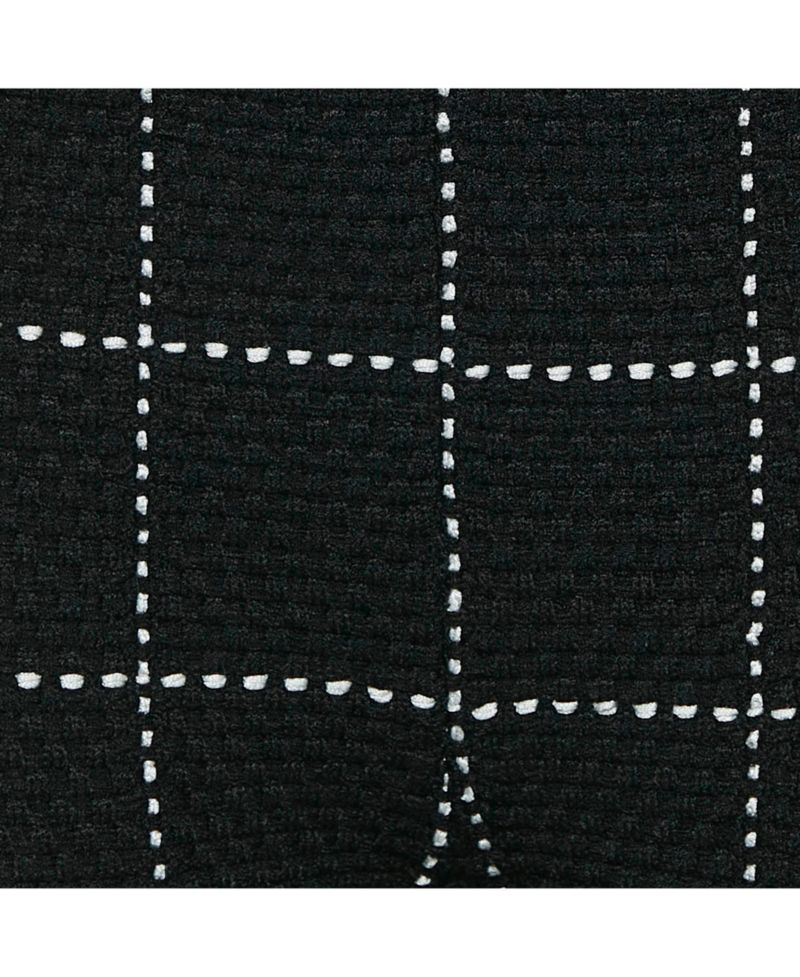 Women's Black Patterned Knit Chain Strap Detail Jumpsuit