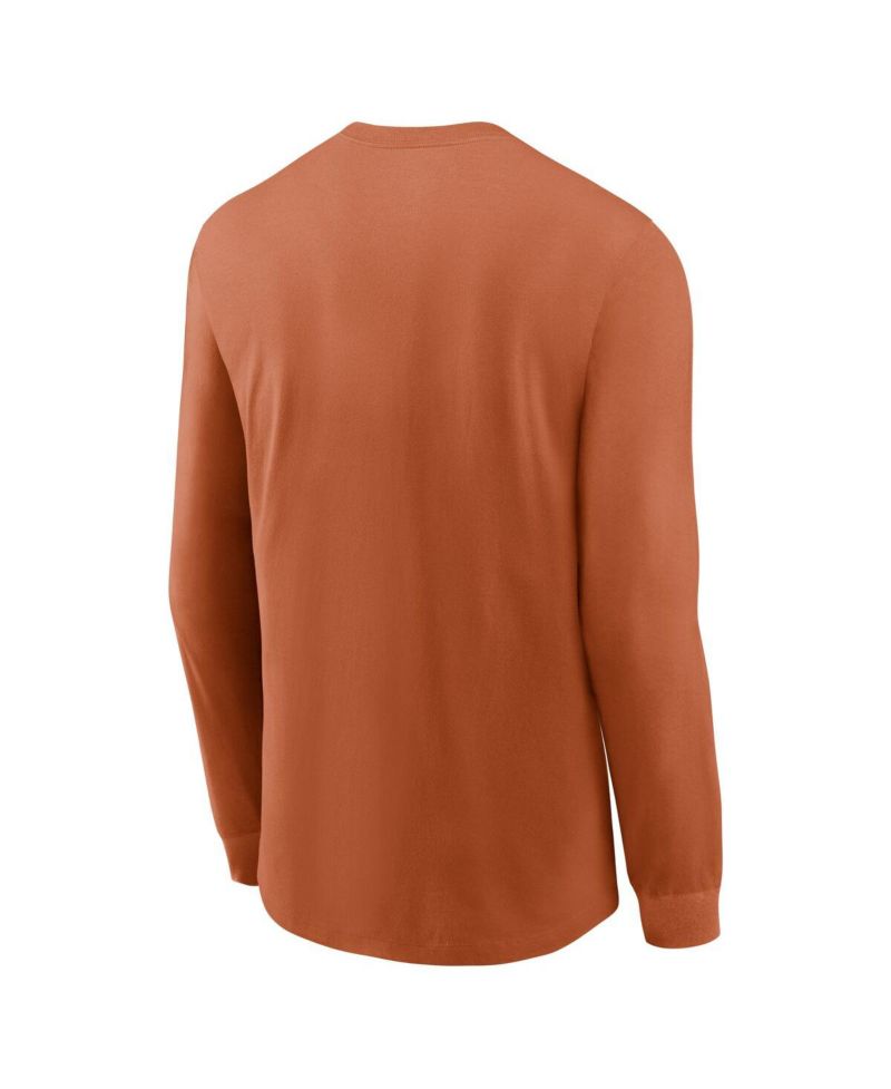 Men's Texas Orange Texas Longhorns Essential Baseball Arch Long Sleeve T-Shirt