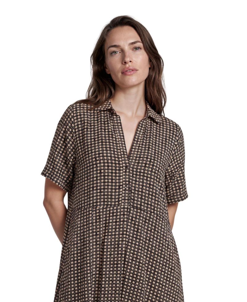 Women's MaNaterinna Short-Sleeve Collared A-Line Midi Dress