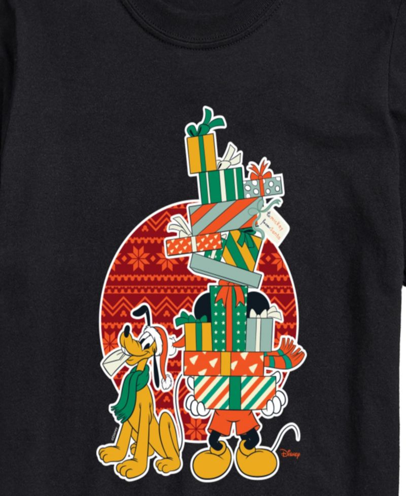 Men's Disney Mickey And Presents Short-Sleeve Graphic T-Shirt