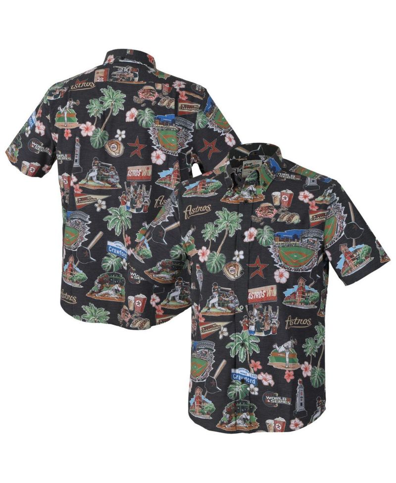 Men's Black Houston Astros Scenic Tri-Blend Button-Down Shirt
