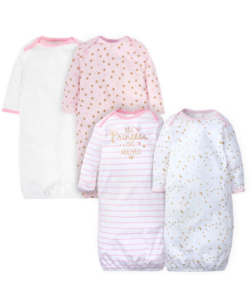 Baby Girls Fleece-Lined Gb 4Pk Gowns