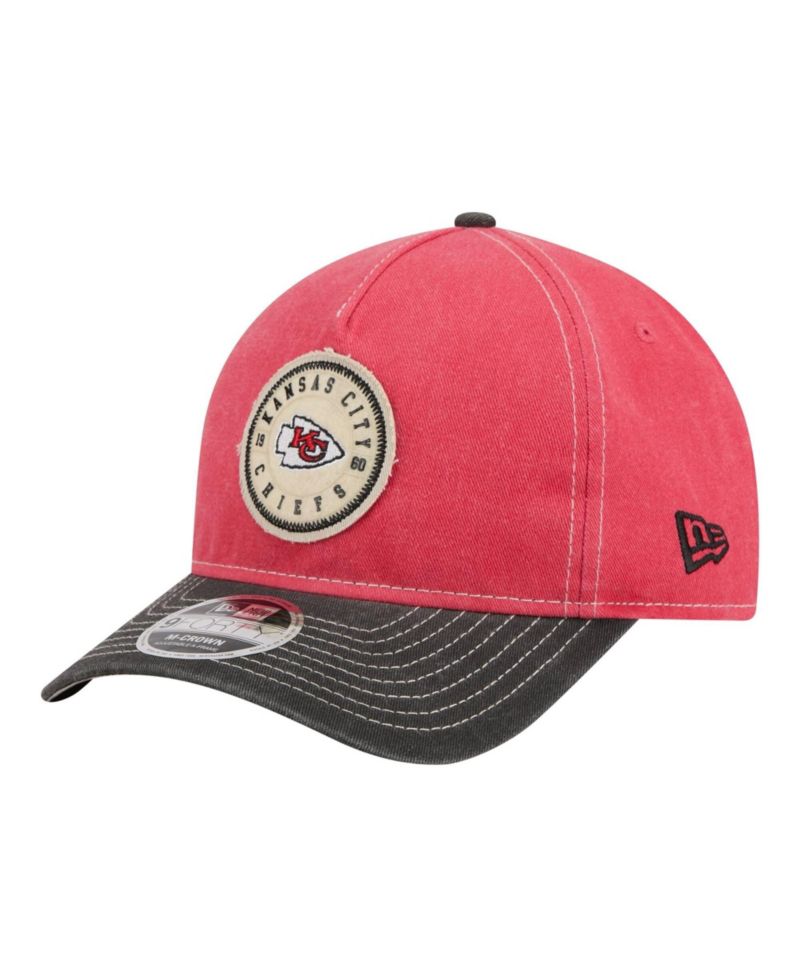 Men's Red/Black Kansas City Chiefs 9FORTY Felt A-Frame Adjustable Hat