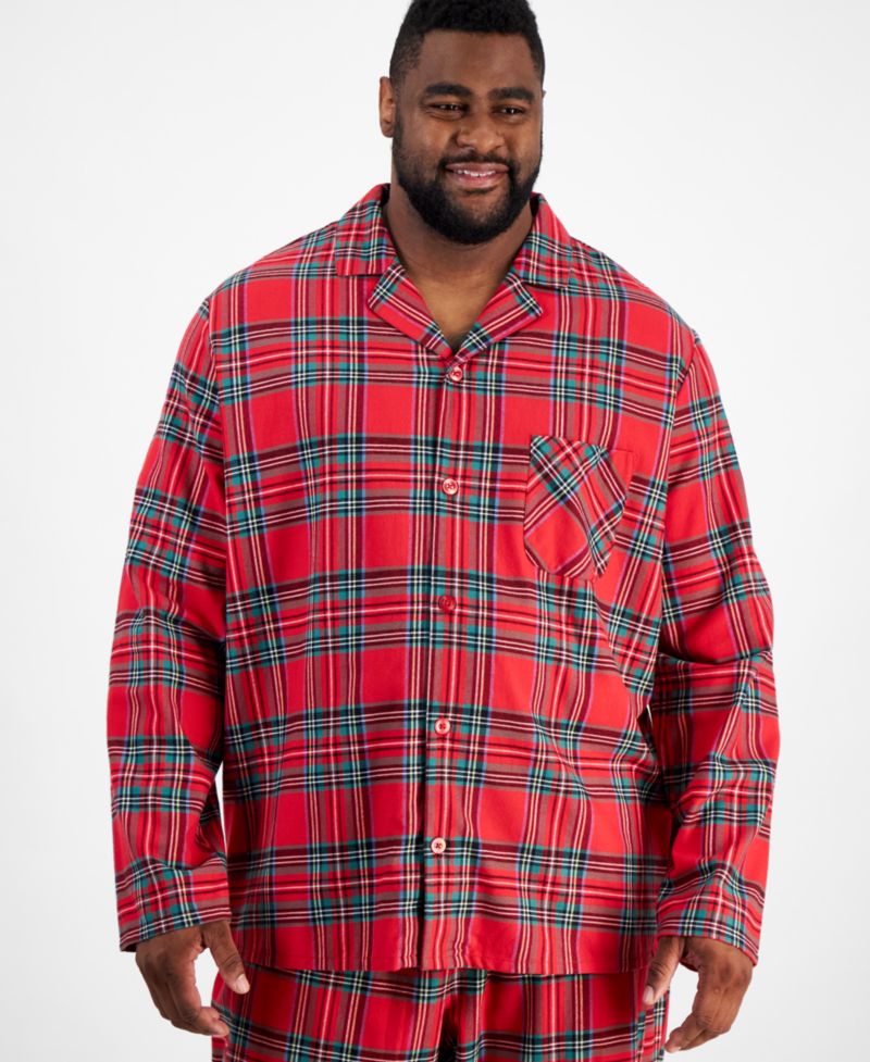 Big & Tall Brinkley Plaid Notch Collar Matching Family Pajamas Set