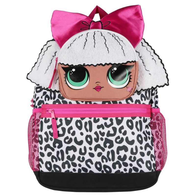 Backpack 16 Inch Diva 3D Character Book Bag With Adjustable Straps