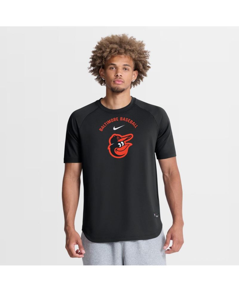 Men's Black Baltimore Orioles Authentic Collection Batting Practice Pre-Game Raglan Dri-FIT T-Shirt