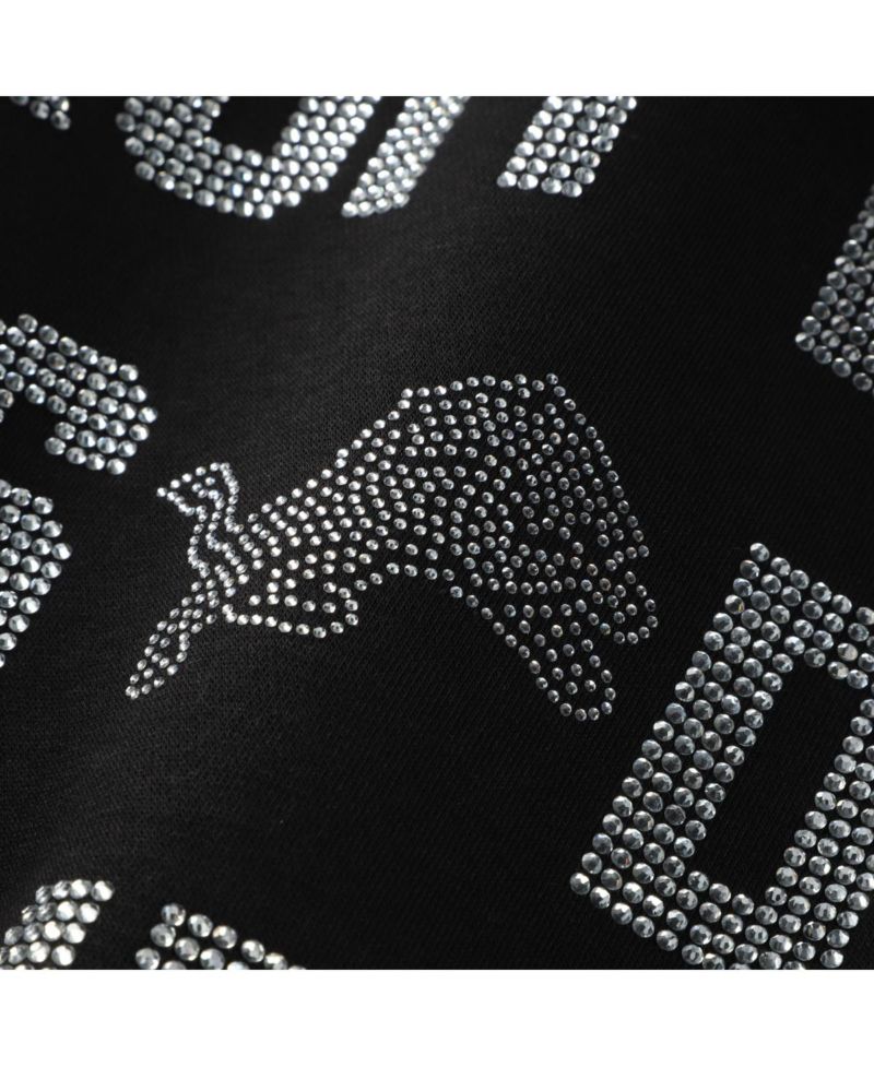 Women's Black Detroit Lions Oversized Hype Era Rhinestone Text Sweatshirt