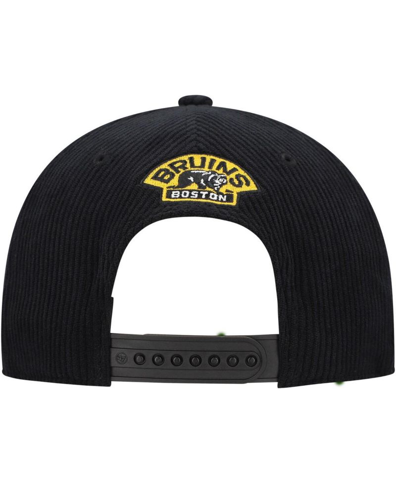Men's Black Boston Bruins Crosstown Corduroy Hitch Adjustable Hat