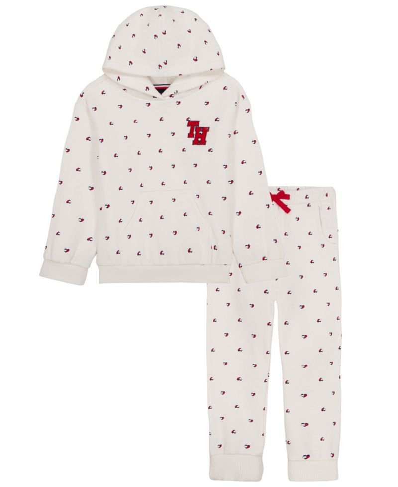Baby Girls' Hooded Fleece Long-Sleeve Sweatshirt and Jogger Pants, 2-Piece Set