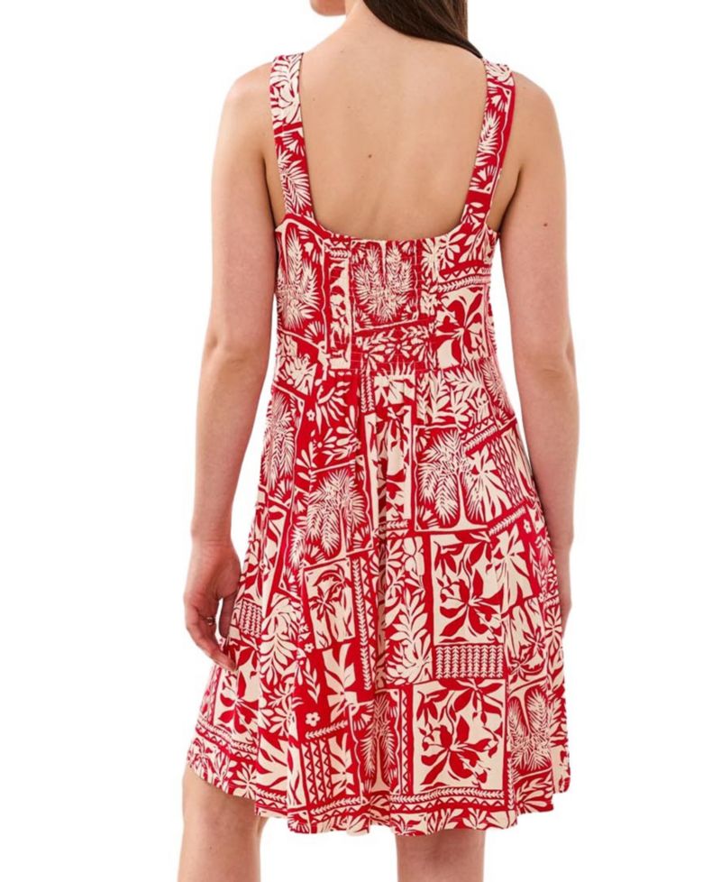 Women's Sleeveless Printed V-Neck Dress