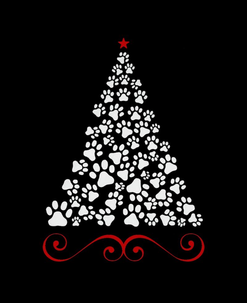 Men's Christmas Tree Paws Word Art Graphic Tank Top