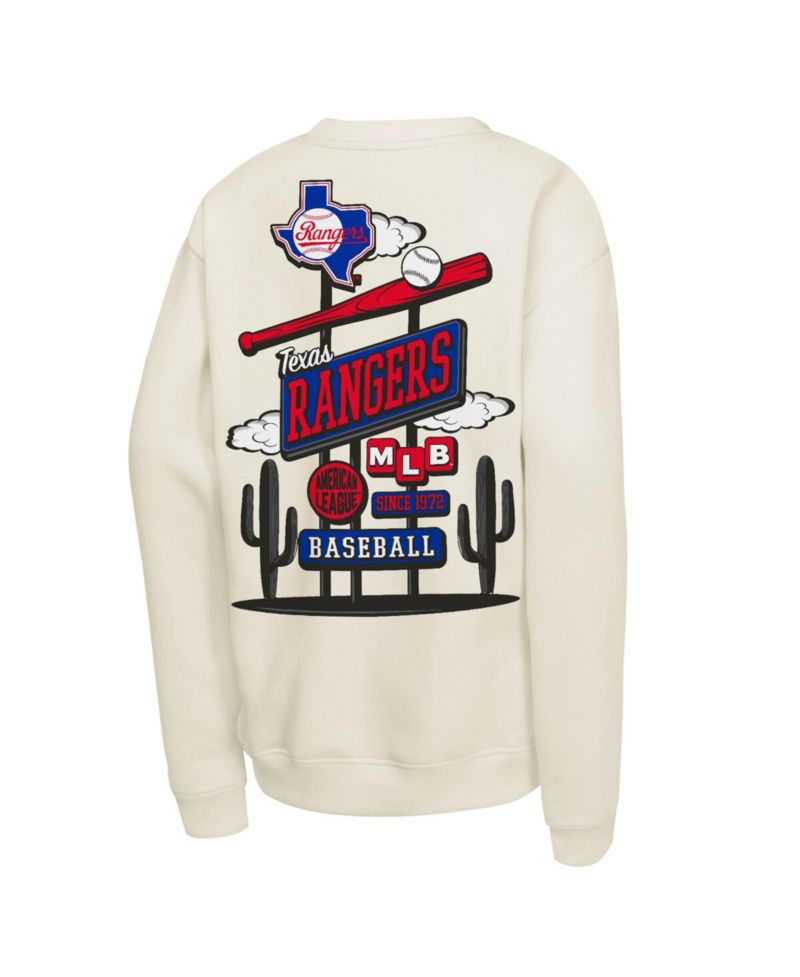 Big Boys and Girls Natural Texas Rangers Retro Billboard Sweatshirt