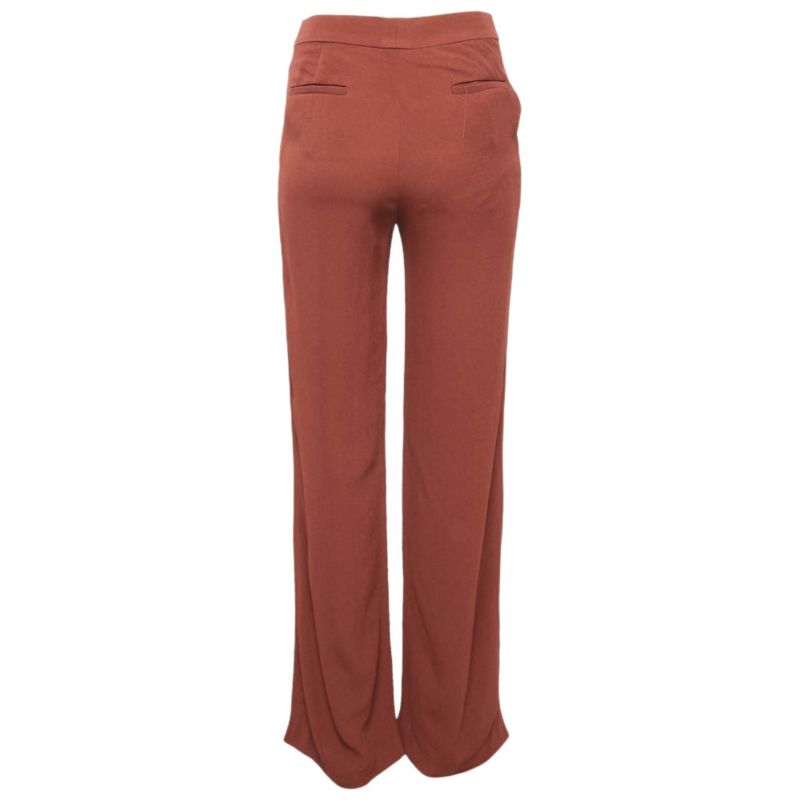 Women's Brown Crepe Wide Leg Trousers