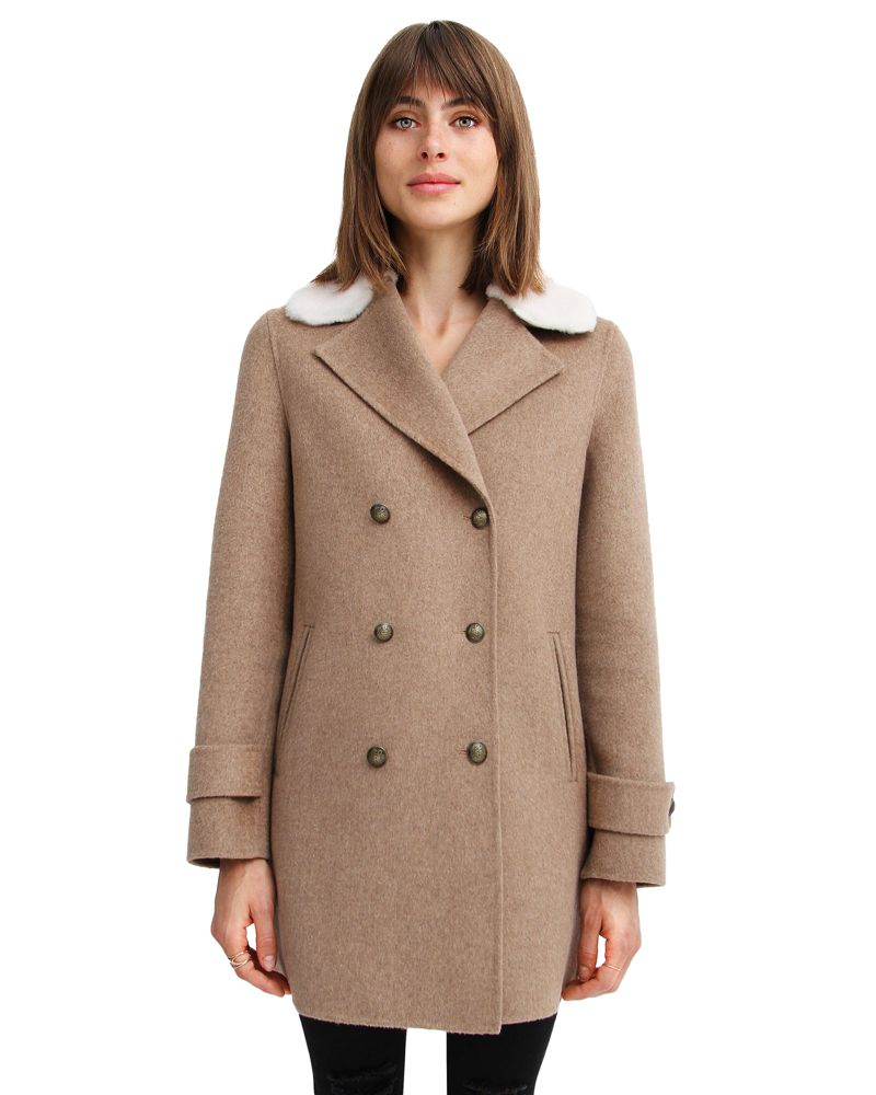 Women's Liberty Sherpa Collar Wool Blend Coat