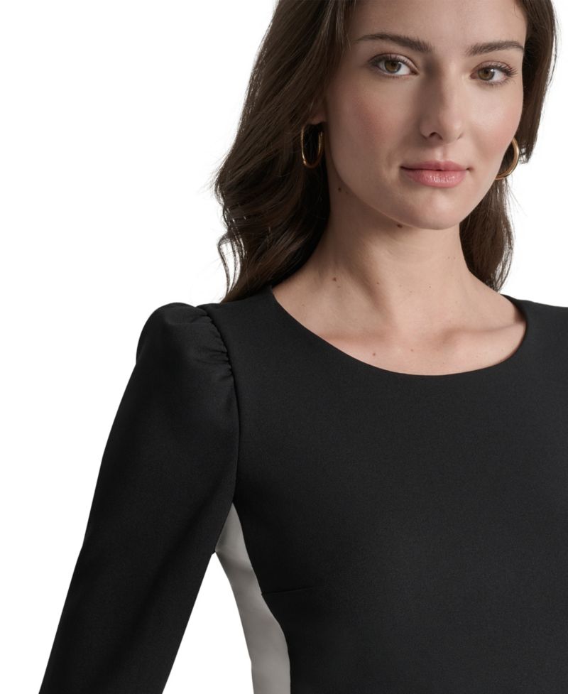 Women's Colorblock 3/4-Sleeve Sheath Dress