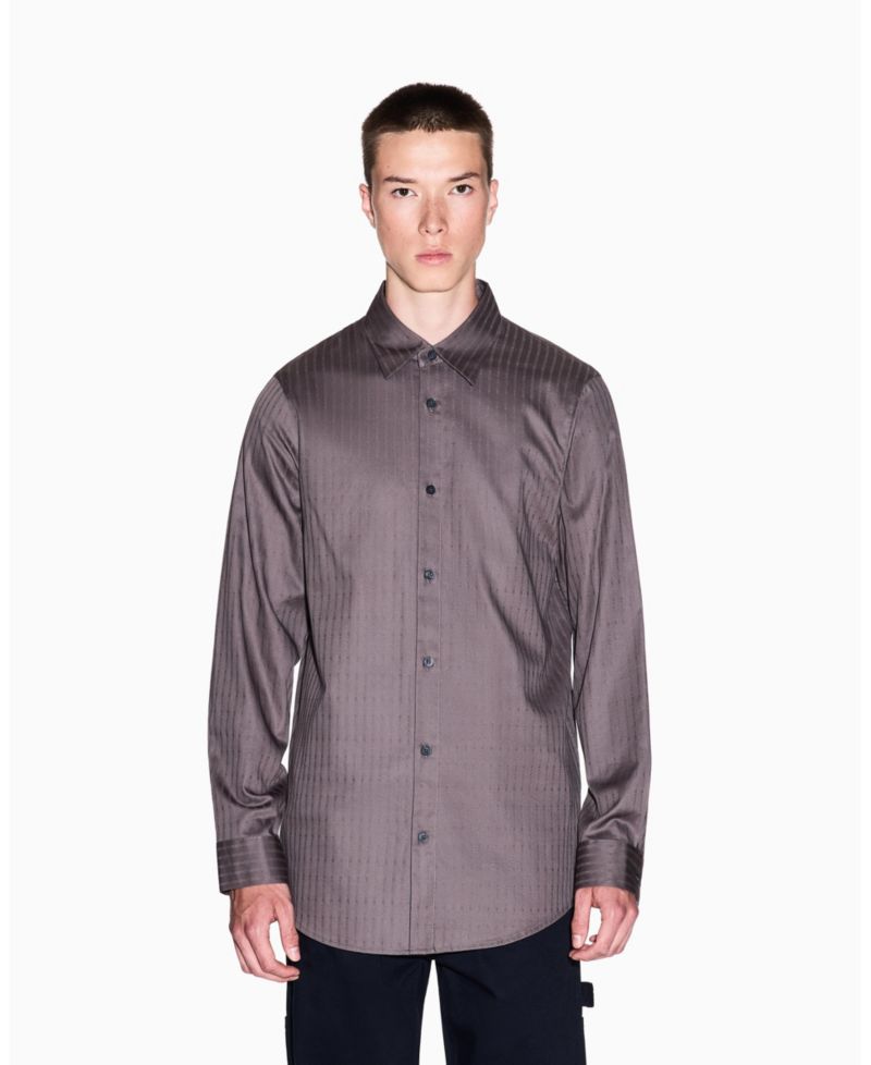 Men's Cotton Jacquard Wording Graphic Shirt