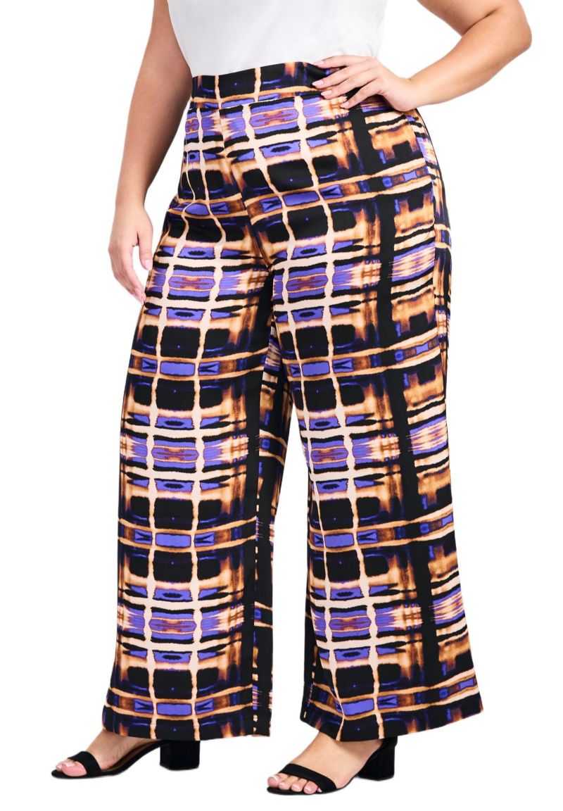 Women's Plus Size Goldi Wide Leg Satin Pant