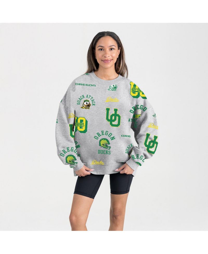 Women's Gray Oregon Ducks Always on Repeat Fleece Sweatshirt