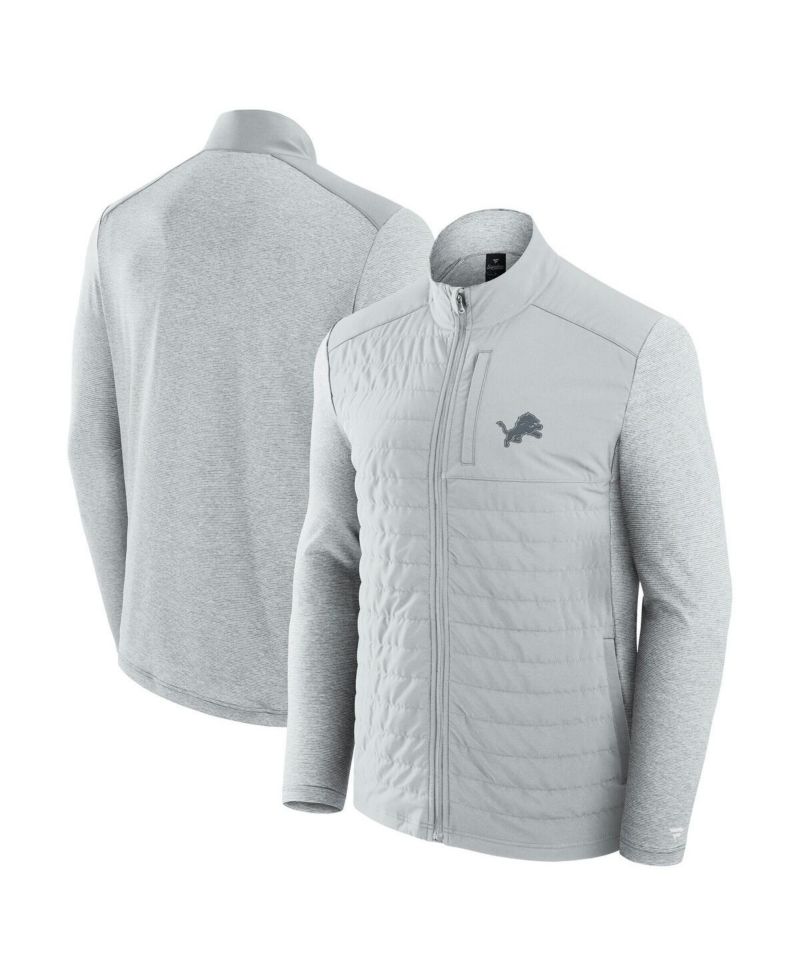 Men's and Women's Gray/Heather Gray Detroit Lions Front Office Tonal Full-Zip Jacket