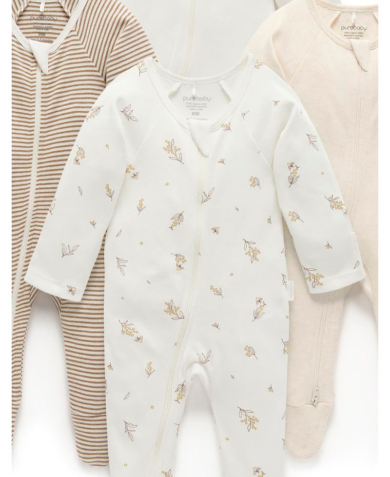 Baby Girl and Baby Boy Zip Coverall 4 Pack