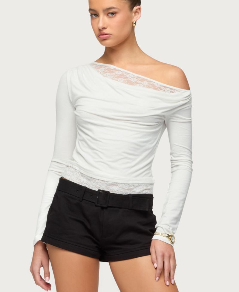 Women's Layered Lacey Off Shoulder Top