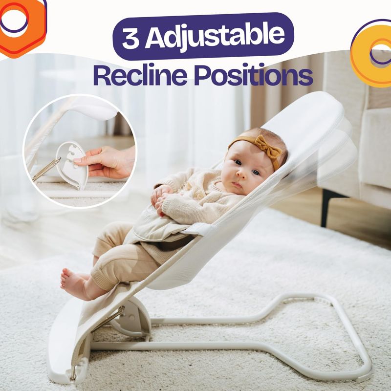 Kids Portable 2 in 1 Bouncer – Versatile Bouncer Chair Bouncer with Ergonomic Support to Use, Oatmeal